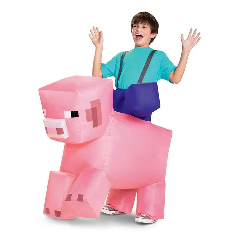 Pig Ride-On Inflatable Costume For Kids, Minecraft