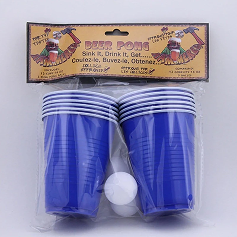 Blue Beer Pong Game Set