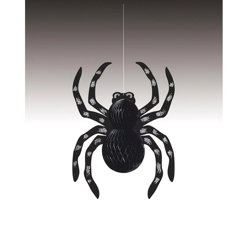 Glitter Spider Honeycomb Hanging Decoration