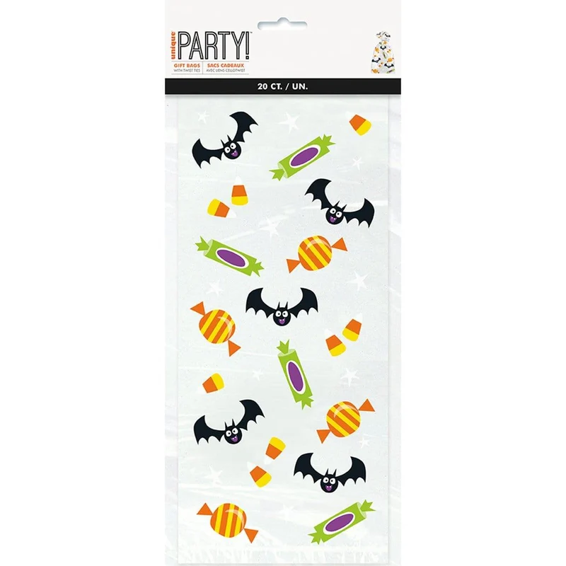 Cat & Pumpkin Cello Bags, 20 per Package