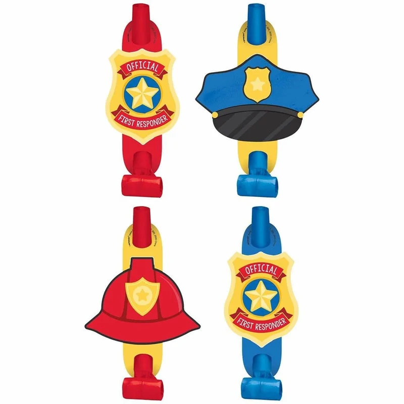 First Responders Birthday Party Blowouts, 8 Count