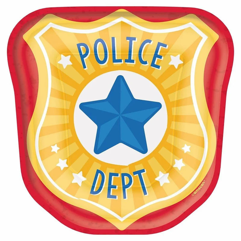 First Responders Birthday Party Dessert Plates, 7 Inches, 8 Count