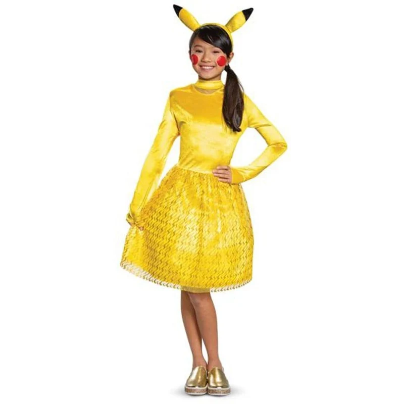 Pikachu Classic Costume for Kids, Pokémon, Yellow Dress and Headpiece