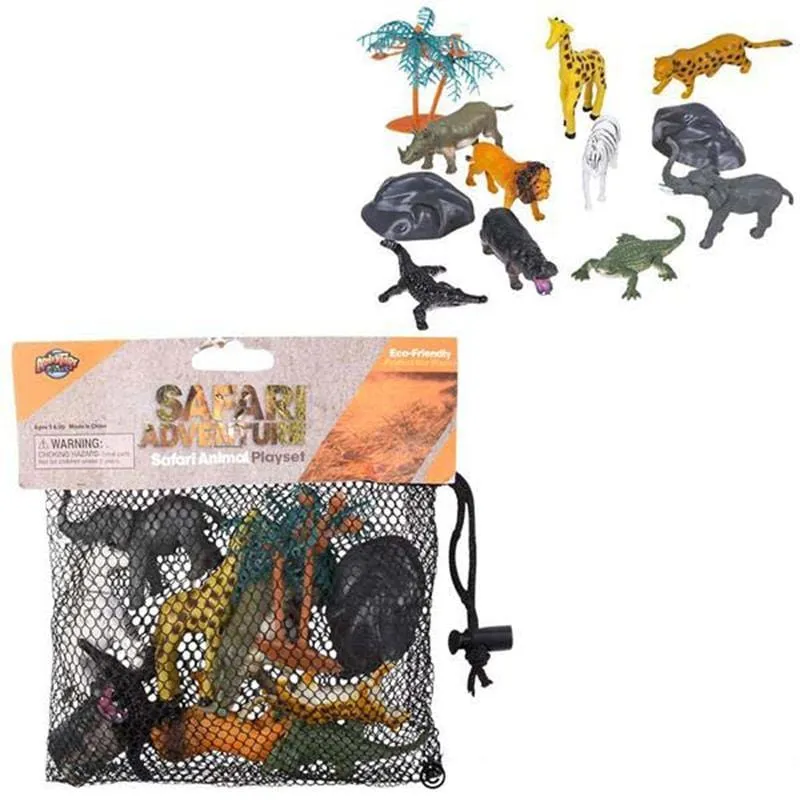 Safari animals playset, 12 par paquet