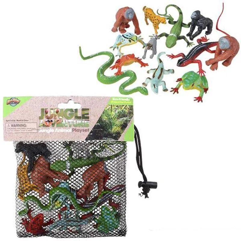 Jungle animals playset, 12 per package