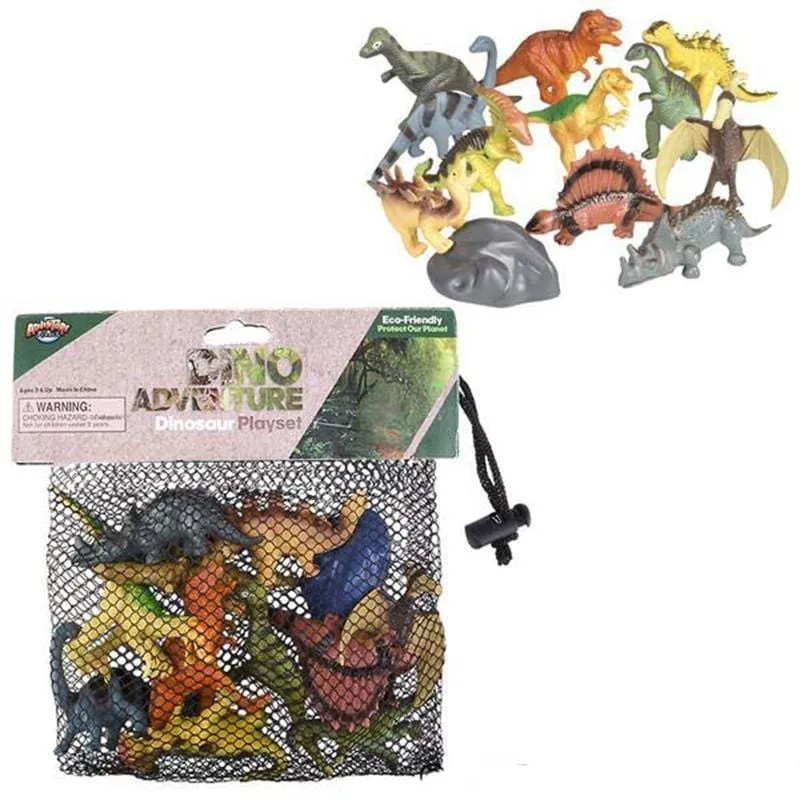 Dinosaur playset, 12 per package