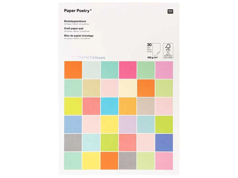 Bloc de papier bricolage - Super Pastel Colours