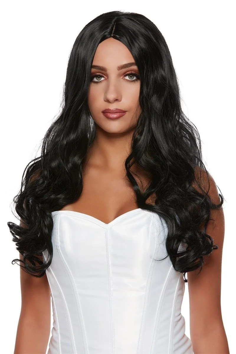 Black Angelina Long Wavy Wig for Women