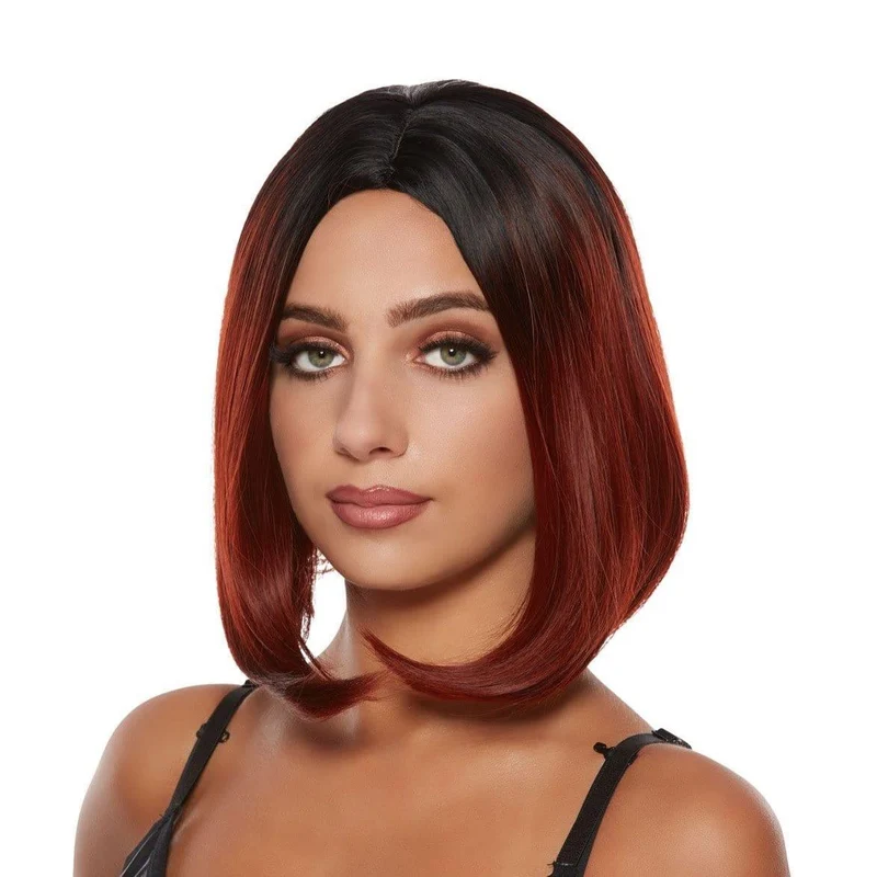 Burgundy Jacky Mid-length Ombre Wig for Women