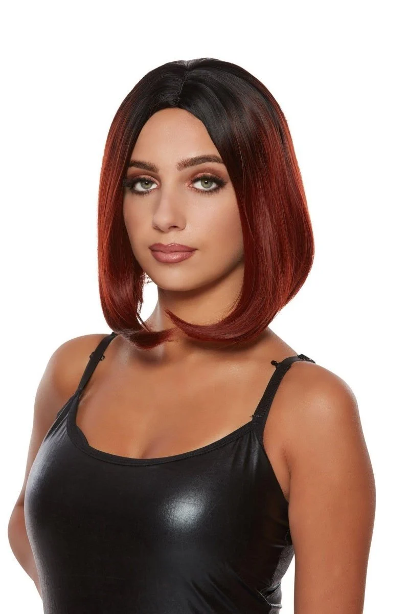 Burgundy Jacky Mid-length Ombre Wig for Women