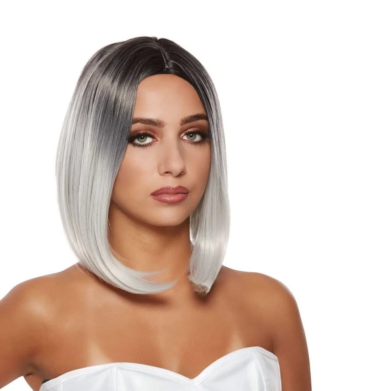 Grey Jacky Mid-length Ombre Wig for Women