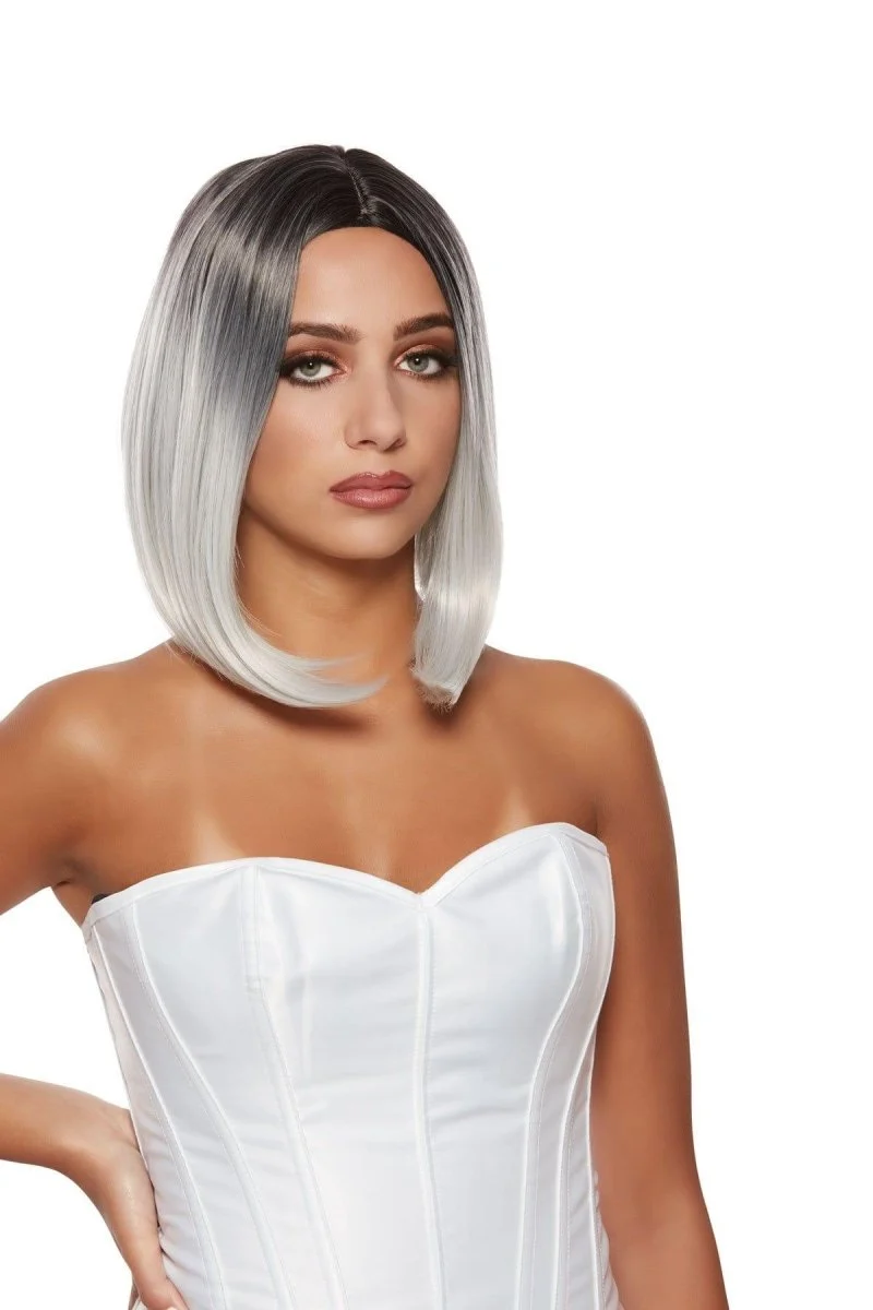 Grey Jacky Mid-length Ombre Wig for Women