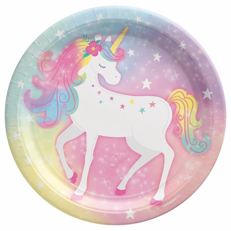 Enchanted Unicorn Dinner Plates, 9 inches, 8 Count