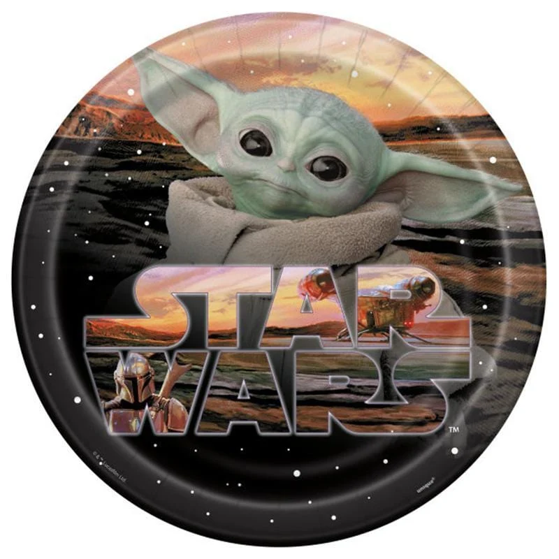 Baby Yoda Dinner plates 9 inches, 8 per package