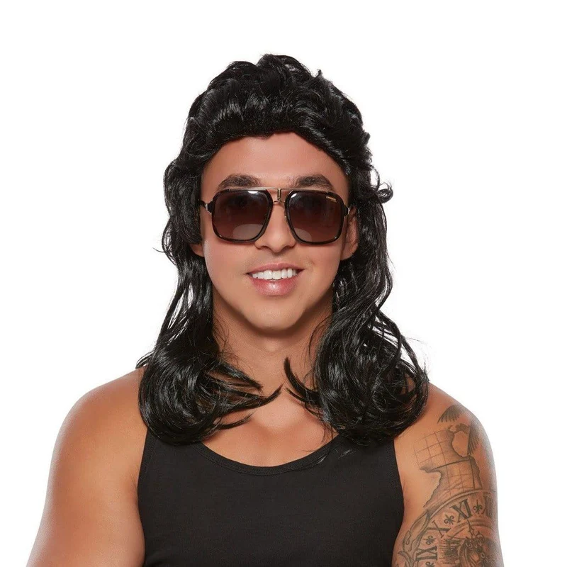 Black Mullet Wig for Men