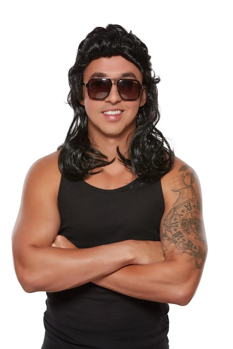 Black Mullet Wig for Men