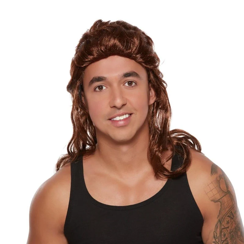 Brown Mullet Wig for Men