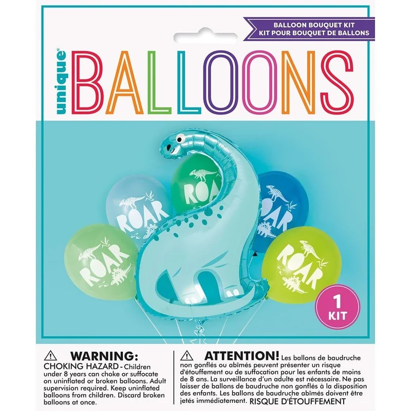 Blue & Green Dinosaur Balloon Bouquet Kit