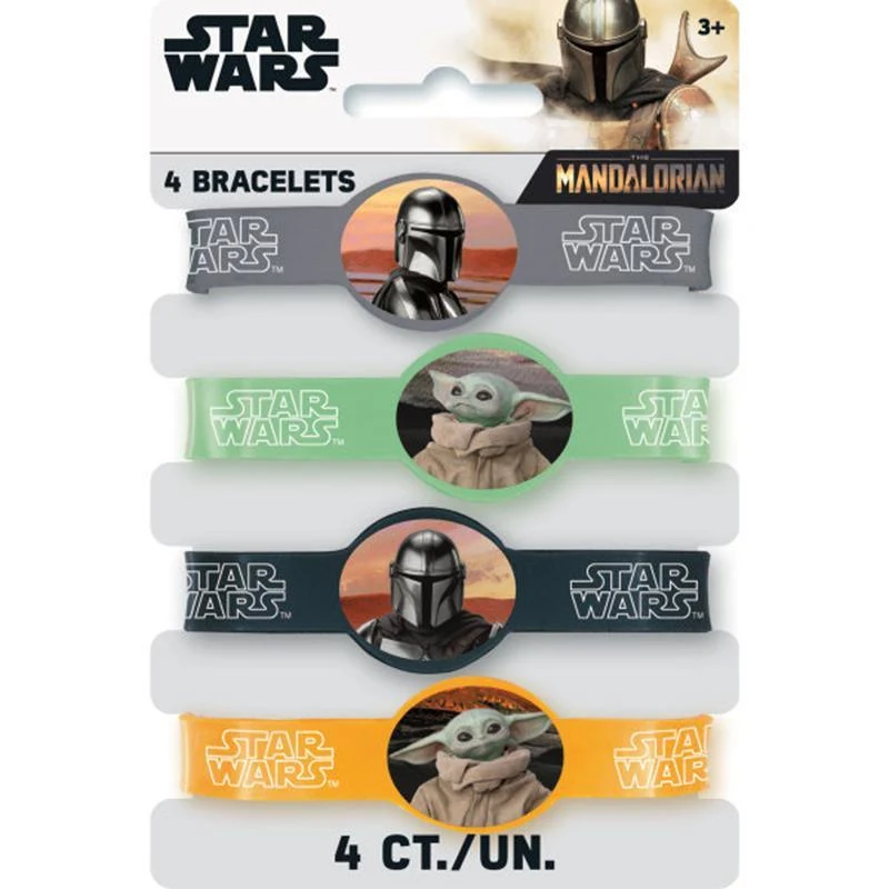 Baby Yoda rubber bracelets, 4 per package