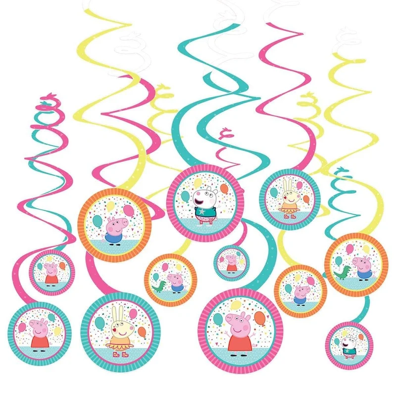 Peppa Pig Confetti Swirl Decorations, 12 Count