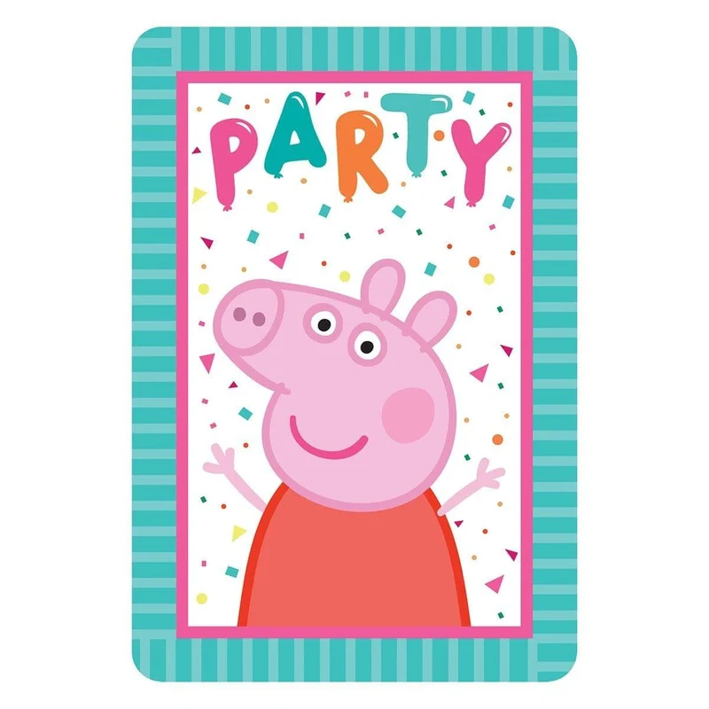 Peppa Pig Confetti Invitations, 8 Count