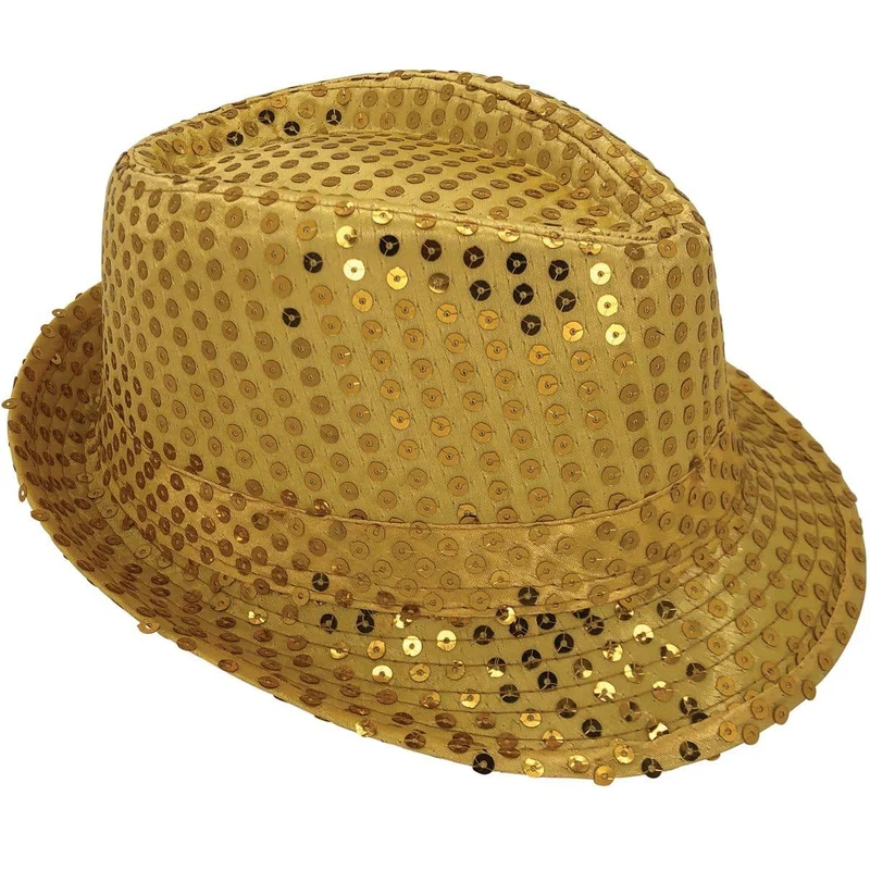 Gold sequin fedora hat for kids