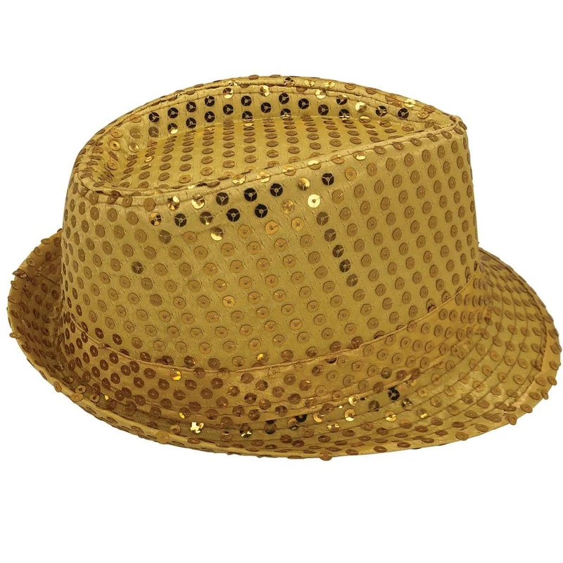 Gold sequin fedora hat for kids