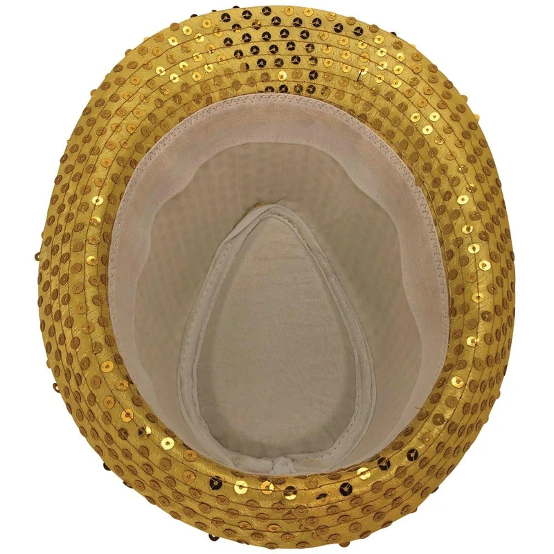 Gold sequin fedora hat for kids