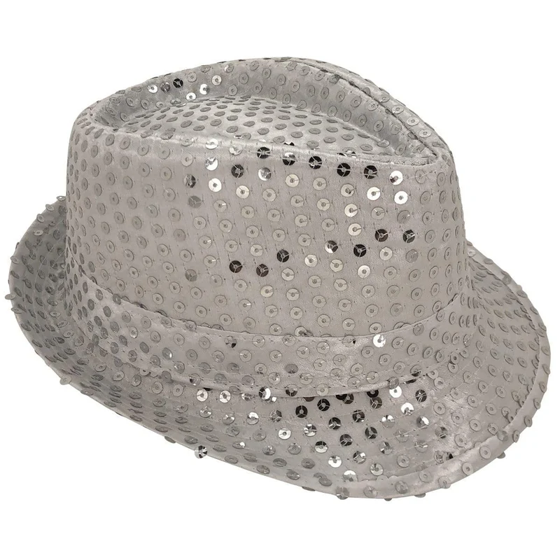 Silver sequin fedora hat for kids