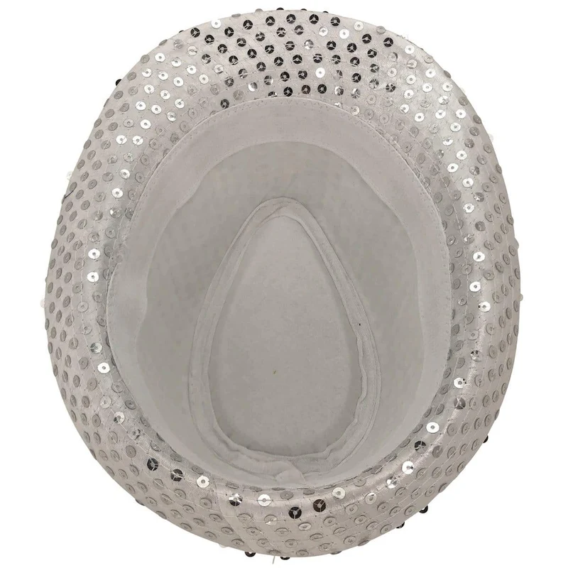 Silver sequin fedora hat for kids