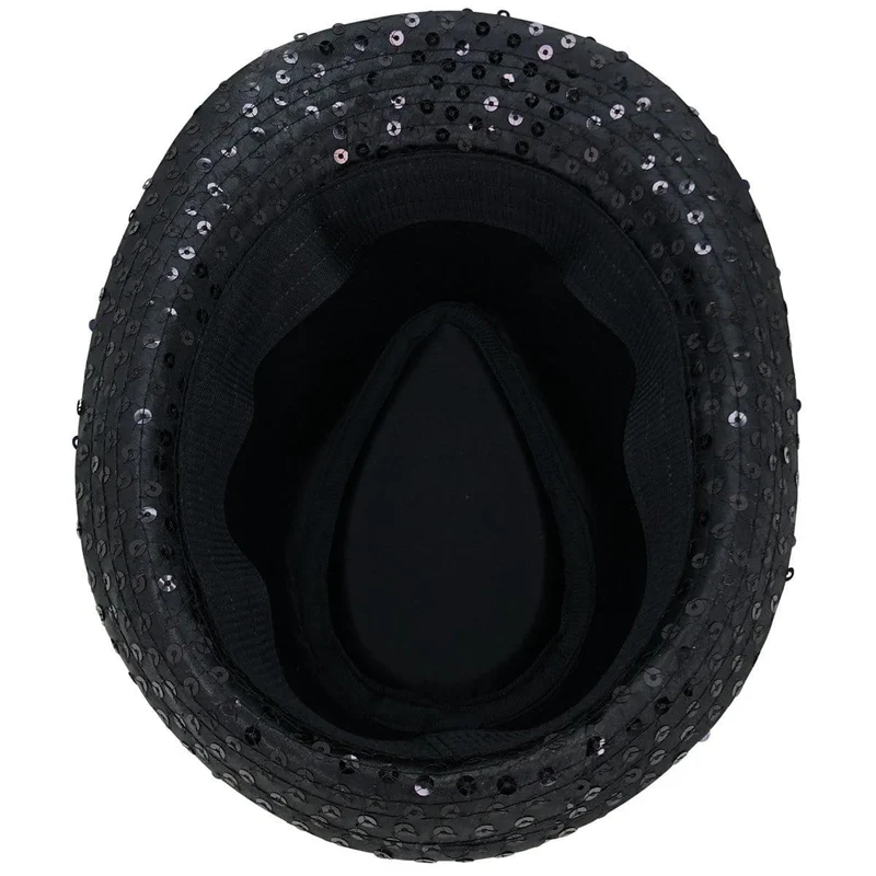 Black sequin fedora hat for kids