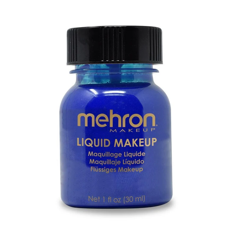 Mehron Blue liquid makeup, 1 ounce