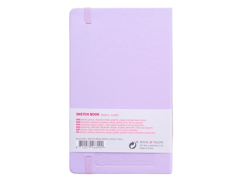 Cahier de Croquis Violet pastel 13 x 21 cm - Talens Art Creation