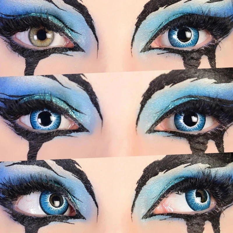 PRIMAL® Chucky - Vivid Blue Coloured Contact Lenses, 3 months usage