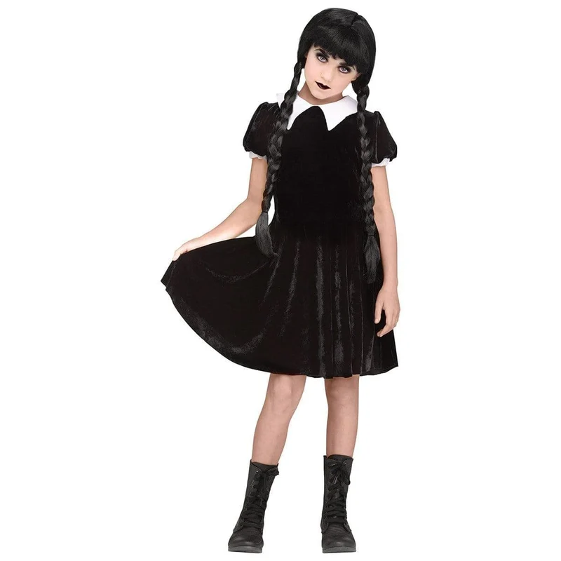 Gothic Girl Costume for Kids, Black Dress