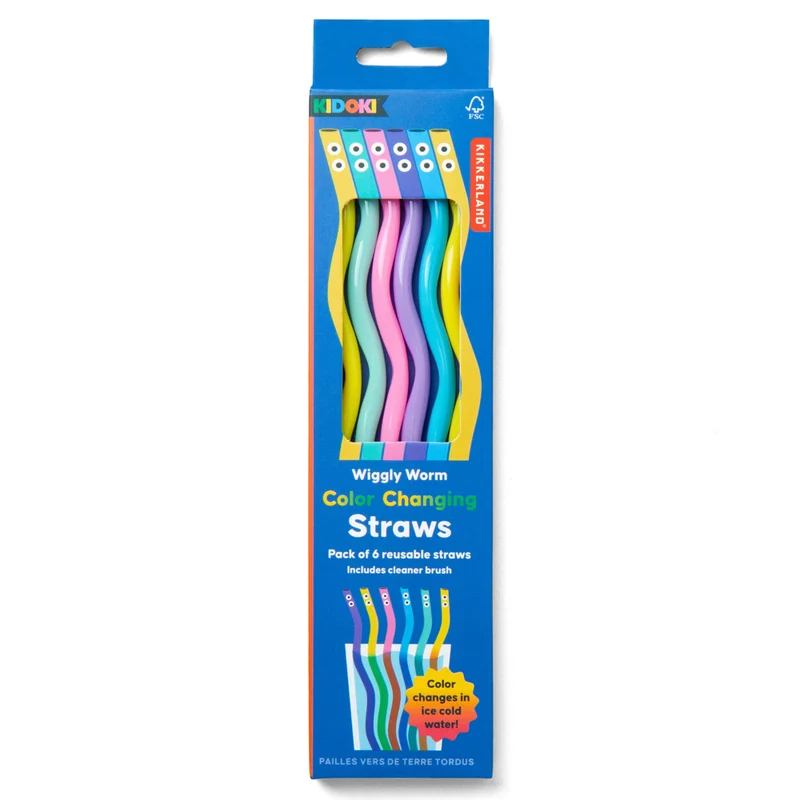 Wiggly Worm Color Changing Straws