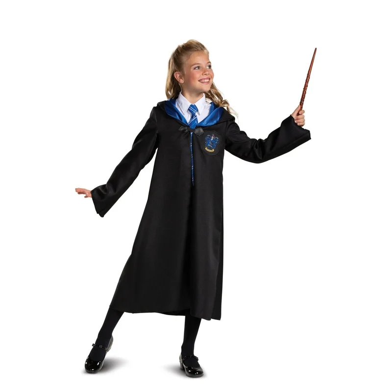 Harry Potter Ravenclaw Robe Costume for Kids, Black and Blue Robe