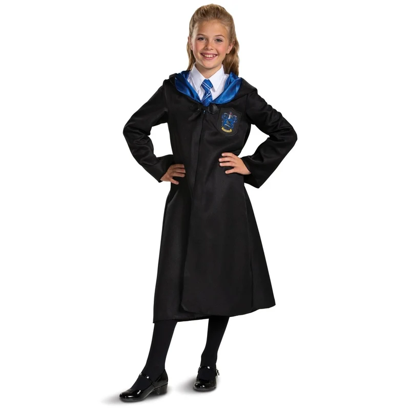 Harry Potter Ravenclaw Robe Costume for Kids, Black and Blue Robe