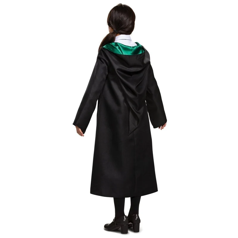 Harry Potter Slytherin Robe Costume for Kids, Black and Green Robe