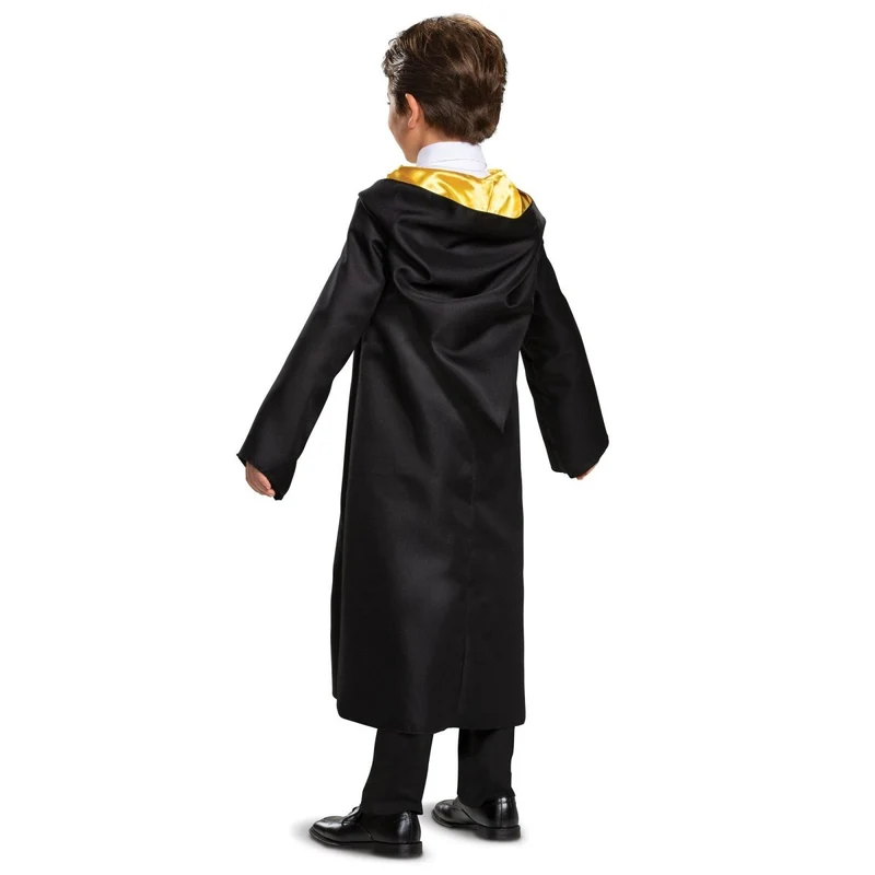 Harry Potter Hufflepuff Robe Costume for Kids, Black and Yellow Robe