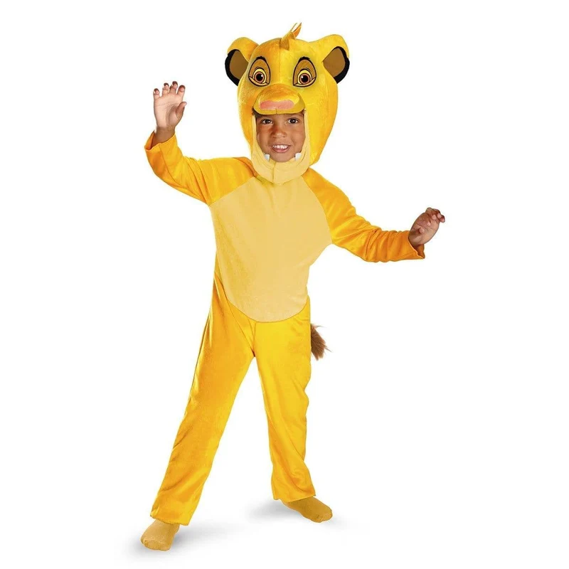 The Lion King Simba Classic Costume for Kids, Disney, Yellow Jumpsuit