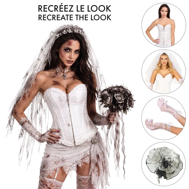 Ghost Bride Corset Costume Accessory Kit