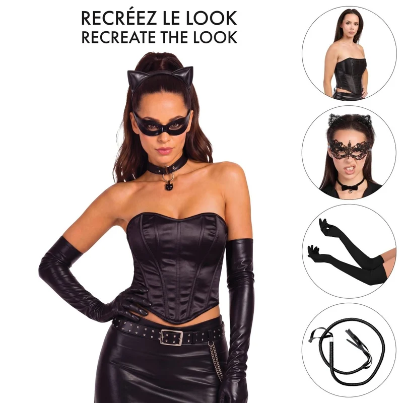 Black Cat Corset Costume Accessory Kit