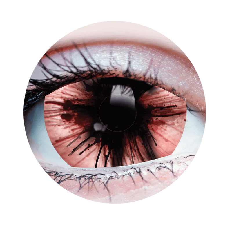 PRIMAL® Doom - Red, Black, White Coloured Contact Lenses, 3 months usage