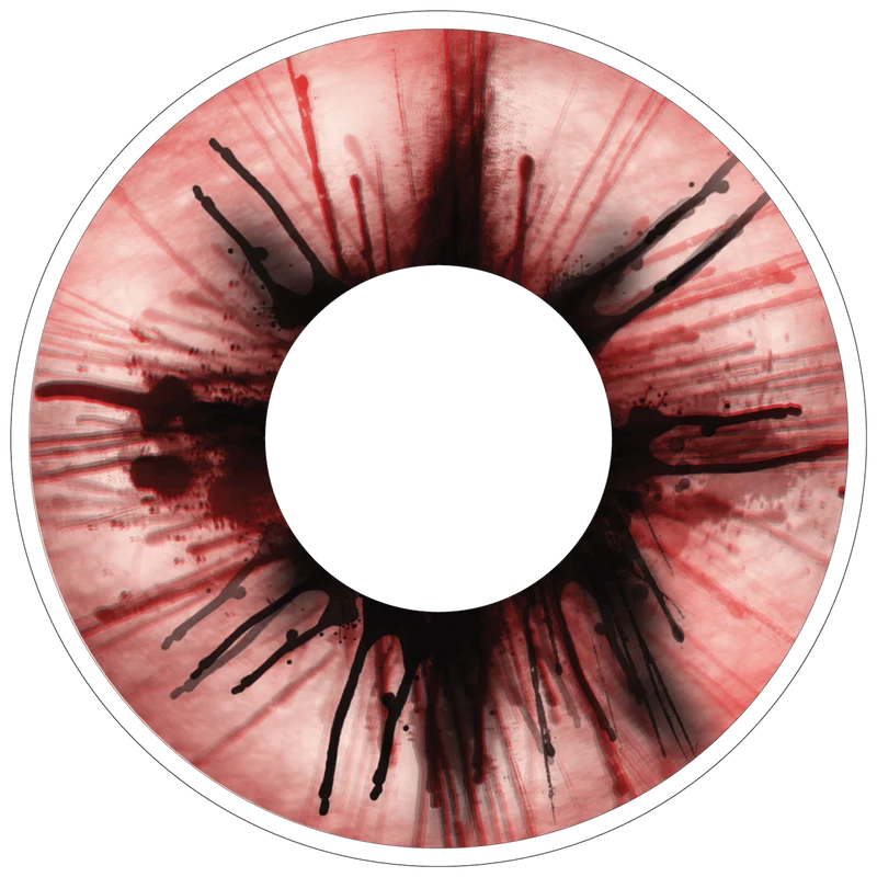 PRIMAL® Doom - Red, Black, White Coloured Contact Lenses, 3 months usage