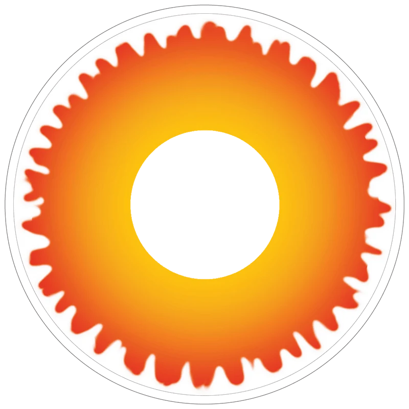 PRIMAL® Pennywise - Orange and Yellow Coloured Contact Lenses, 3 months usage