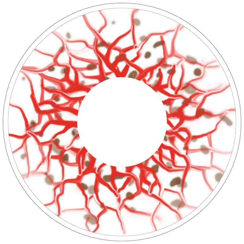 PRIMAL® Berserker I - White and Red Coloured Contact Lenses, 3 months usage