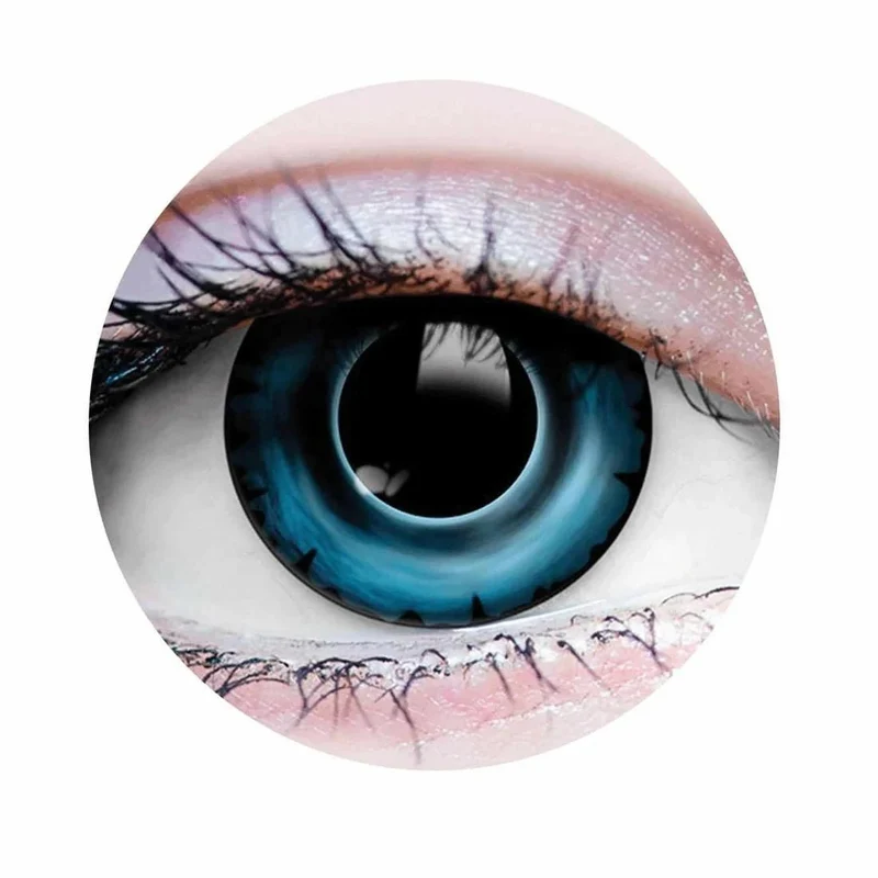 PRIMAL® Piranha I - Blue Coloured Contact Lenses, 3 months usage