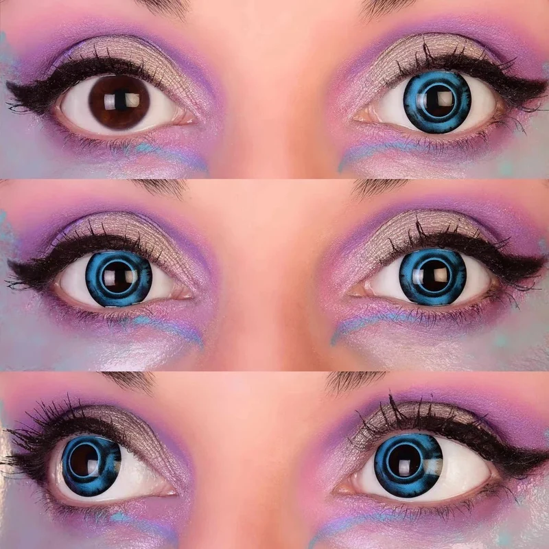 PRIMAL® Piranha I - Blue Coloured Contact Lenses, 3 months usage