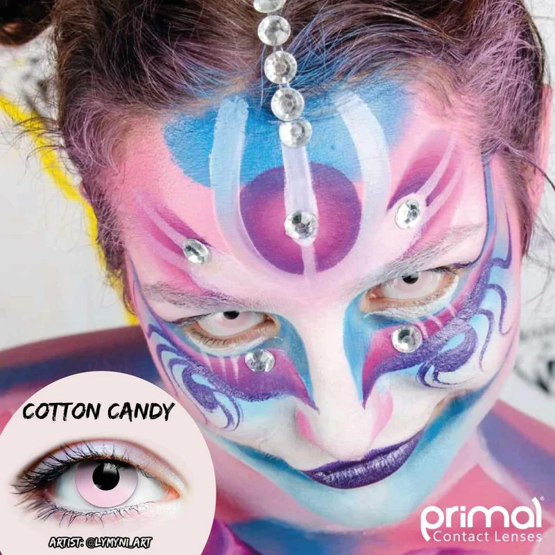 PRIMAL® Cotton Candy - Pink Coloured Contact Lenses, 3 months usage